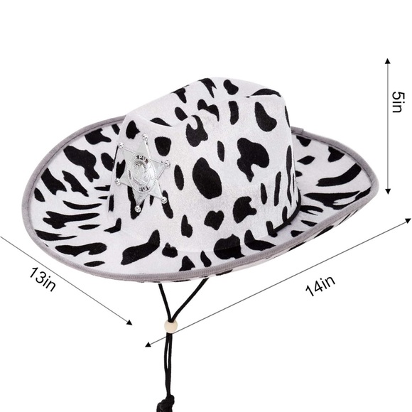 Cow print cowgirl hat - Picture 4 of 5